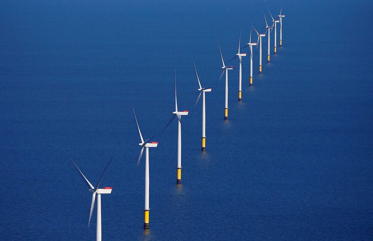 FILE PHOTO: FILE PHOTO: General view of the Walney Extension offshore wind farm operated by Orsted off the coast of Blackpool, Britain September 5, 2018. REUTERS/Phil Noble//File Photo/File Photo